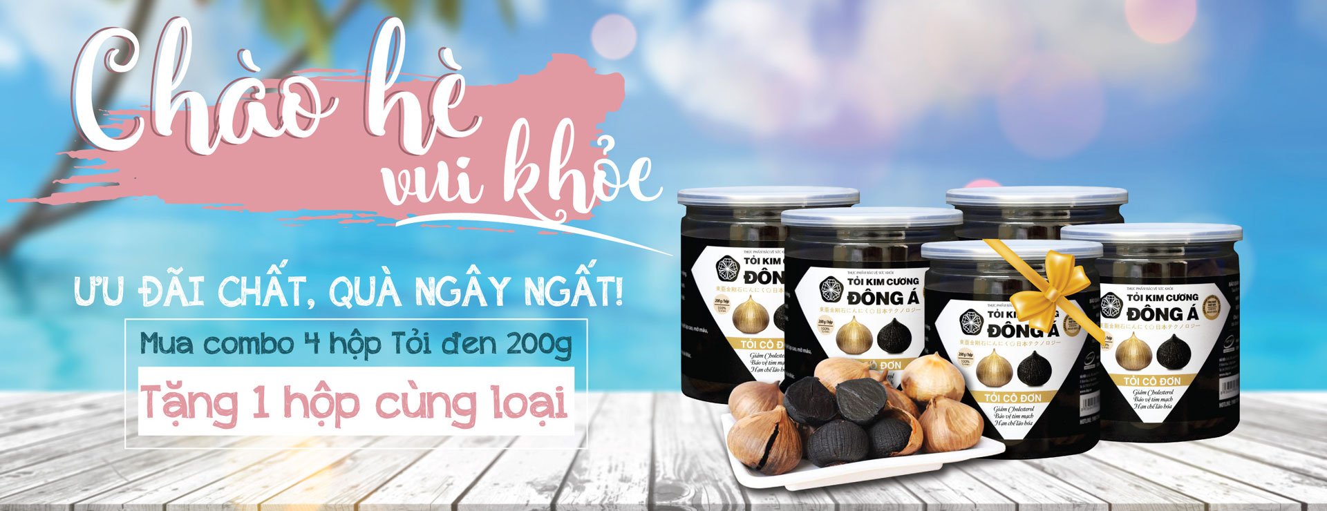Km tỏi đen đông á hộp 200g